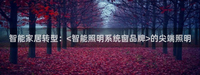 智能家居转型：<智能照明系统窗品牌>的尖端照明