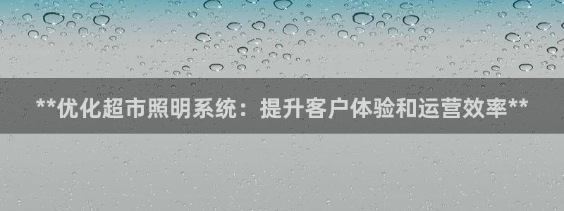 **优化超市照明系统：提升客户体验和运营效率**