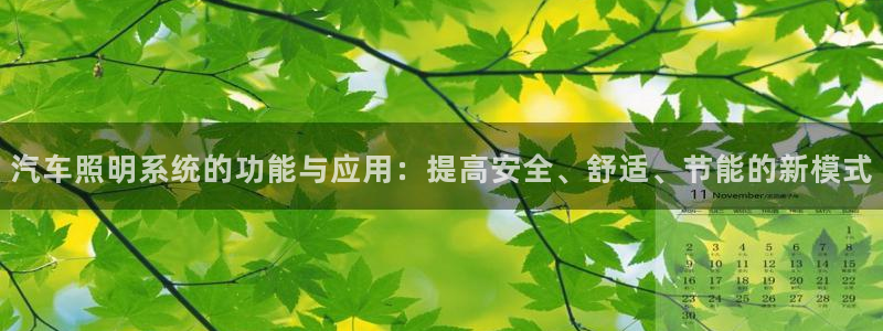 汽车照明系统的功能与应用：提高安全、舒适、节能的新模式